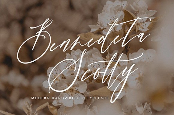 Benedeta Scotty Script Font for Craft Creations